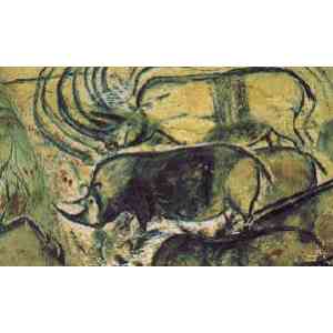 Click para ampliar. Pulsa en el nombre para ver la ficha. Rinocerontes, Cueva Chauvet (Francia)